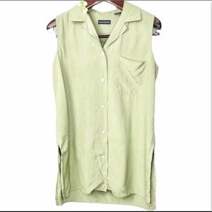 Banana Republic•olive green silk sleeveless button down tunic large